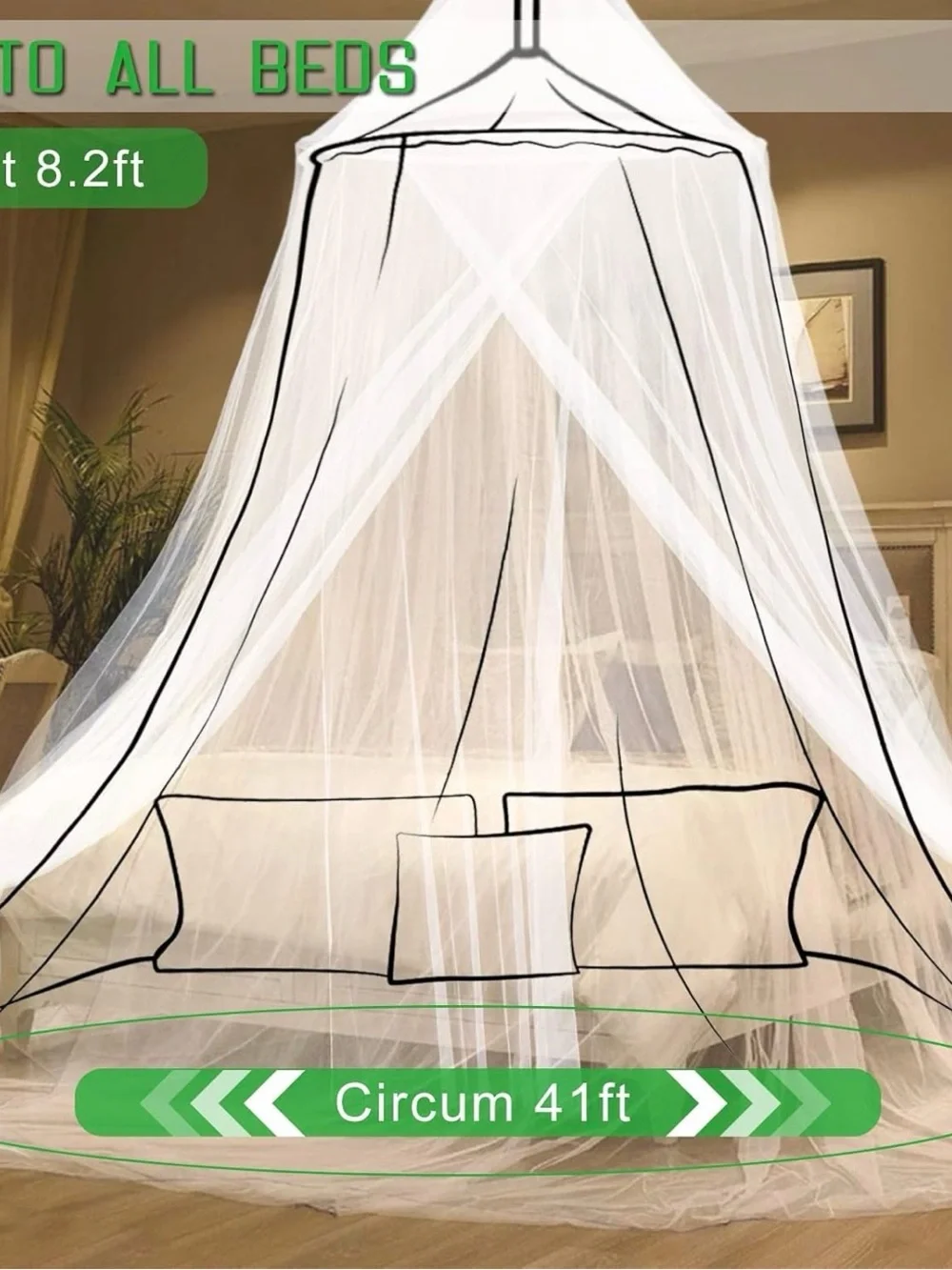 White Bed Canopy Mosquito Net - Elegant Bedroom Canopy